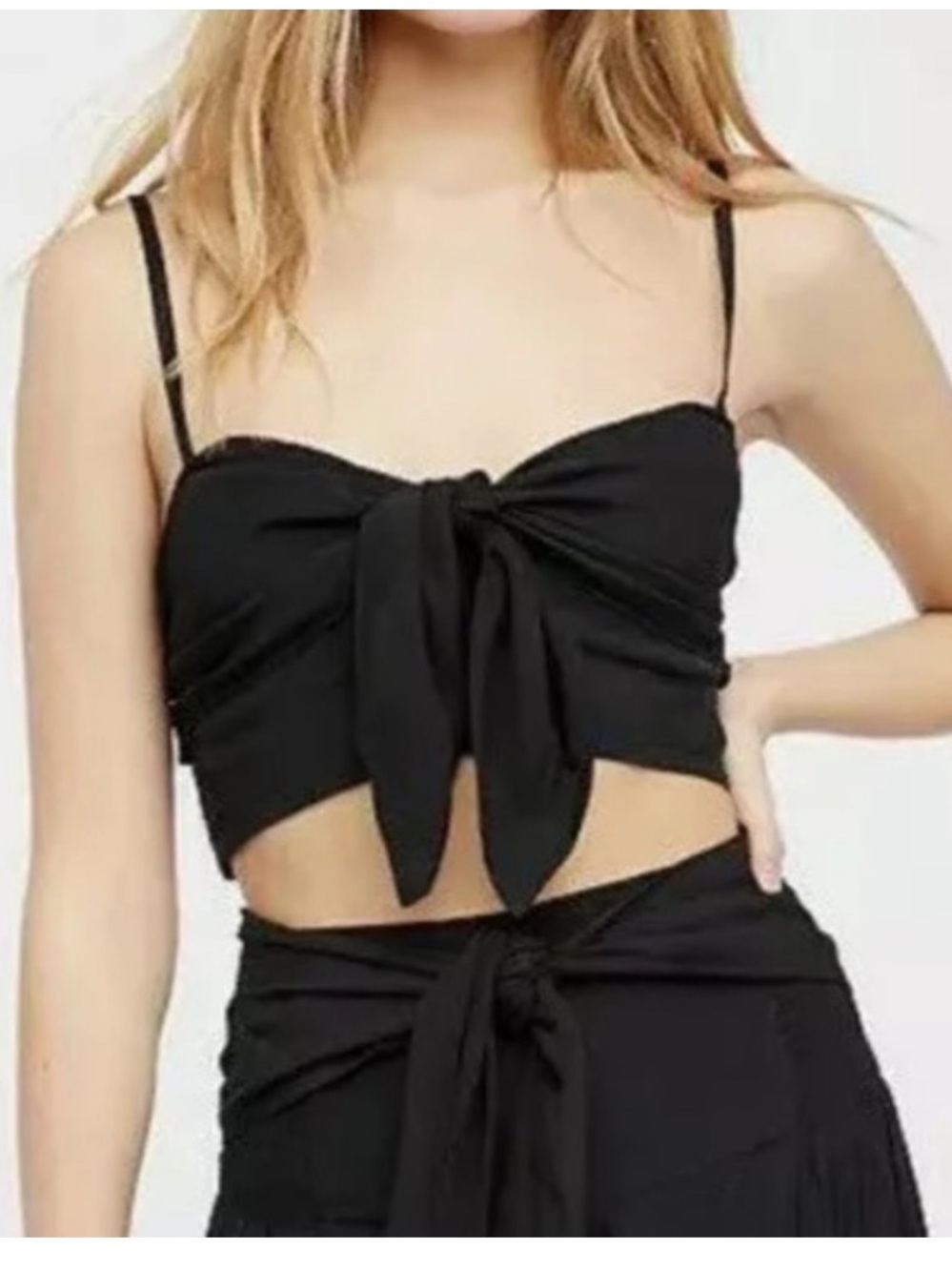 Free People Palermo Tie Front Crop Top